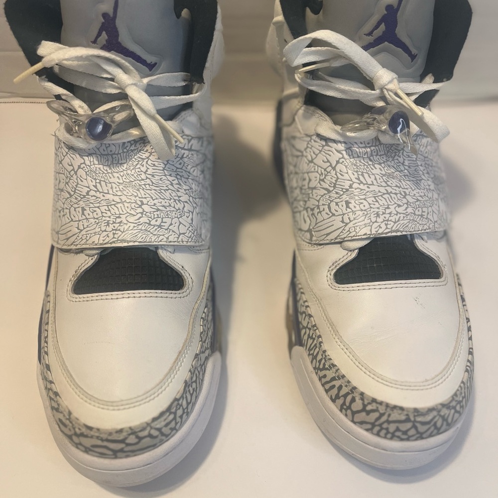 Air Jordan White and Purple Sneakers